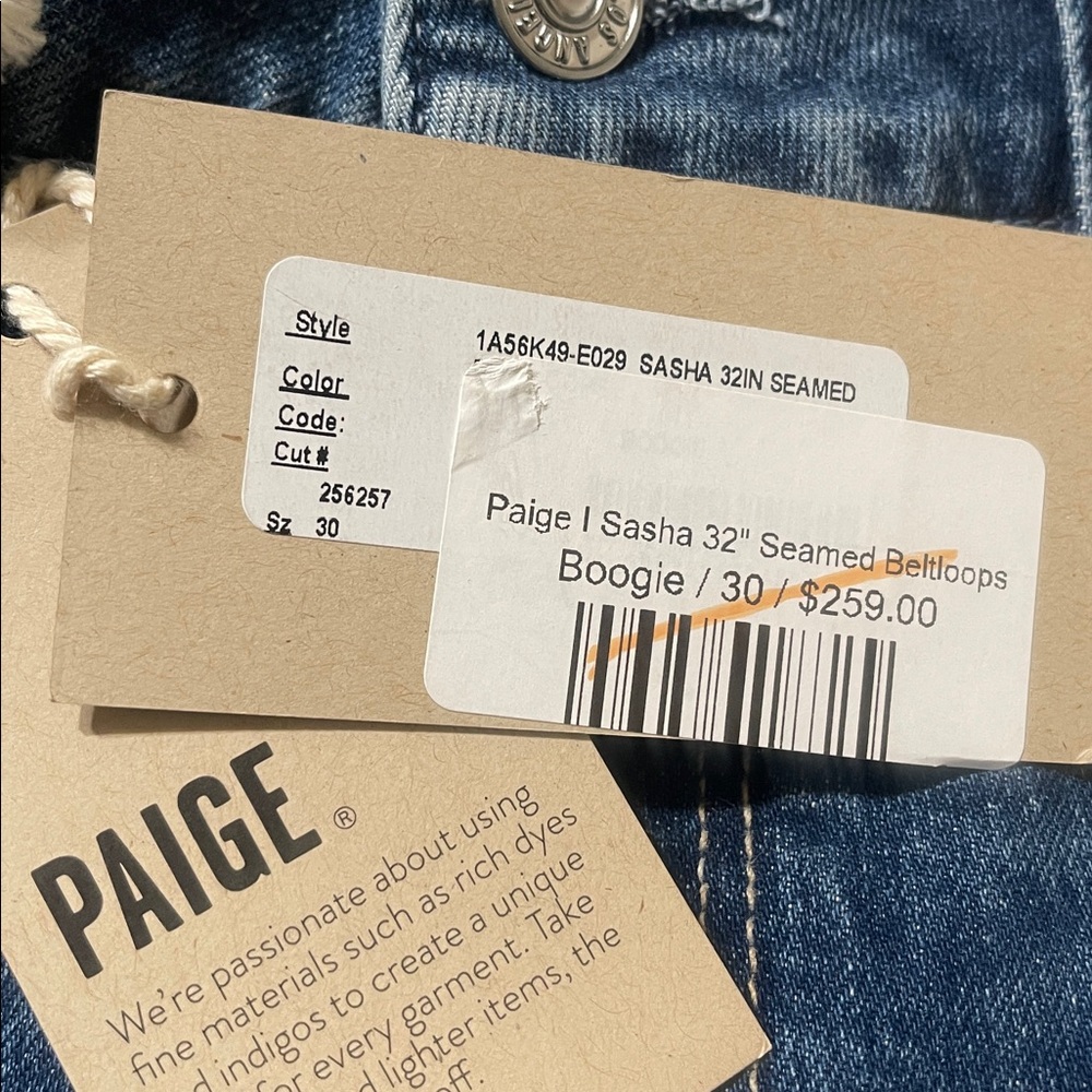 PAIGE Sasha Wide Leg Jean in Blue Size 30 - Picture 8 of 15